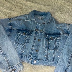 Forever 21 Rhinestone Jean jacket